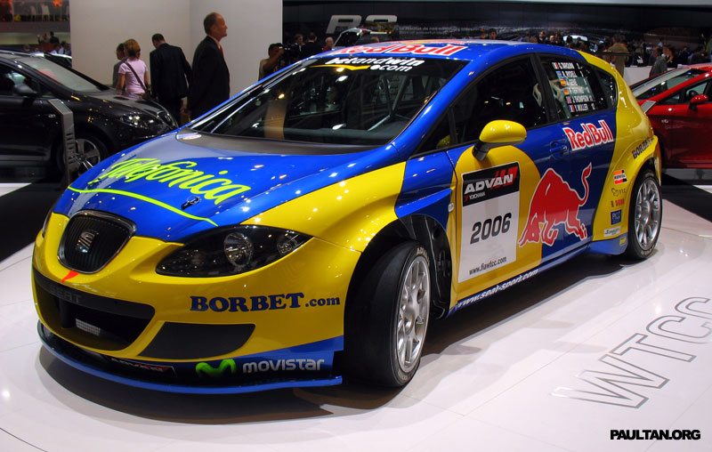 The SEAT Leon WTCC was on display at the 2006 Paris Motor Show, 